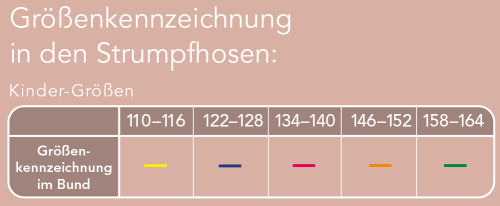 Size marking Nur-Die-Tanzstrumpfhose for kids